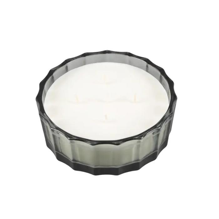 32 oz Dark Green Ribbed Glass Bowl Candle – Teakwood Forest