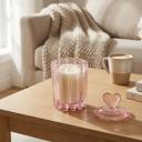  Pink Heart-Lid Glass Candle Jar - Sparkling Champagne