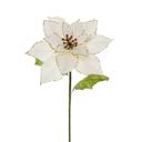 White Gold 10" Artificial Faux Poinsettia with Stem