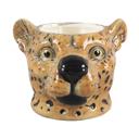  23.5 oz Leopard Head Ceramic Candle – Mahogany Teakwood