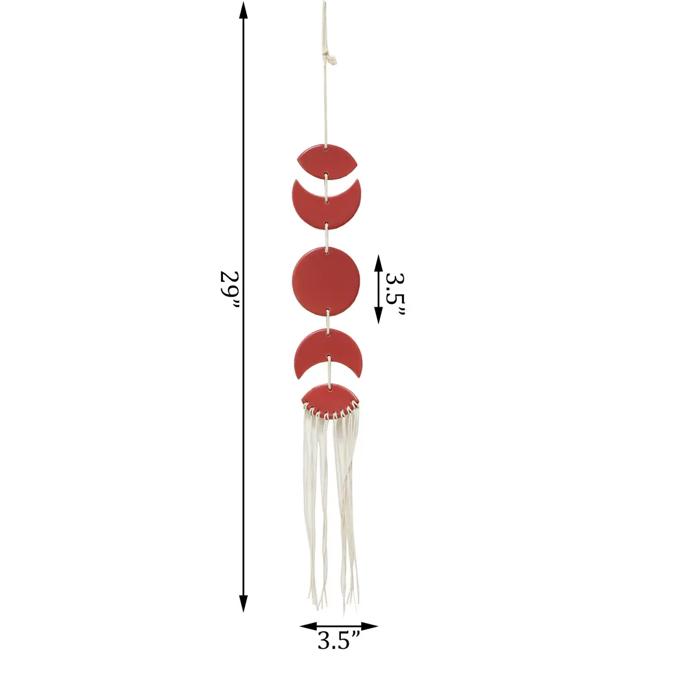 Red Moon Phase Wind Chime 
