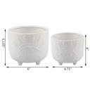  Set of 2 Evil Eye Footed Planters