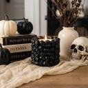  4.5"D Ceramic Black Skulls Candle - Midnight Spell (12oz)