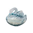  5.38"L Blue Glass Swan Candle w/Lid (4.5 oz)