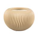  14 oz Wavy Ribbed Ceramic Bowl Candle – Veranda (Beige)