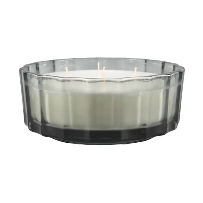 32 oz Dark Green Ribbed Glass Bowl Candle – Teakwood Forest
