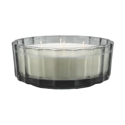 32 oz Dark Green Ribbed Glass Bowl Candle – Teakwood Forest