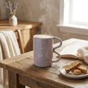  Speckled Lilac Double-Handle Ceramic Mug – 18oz 
