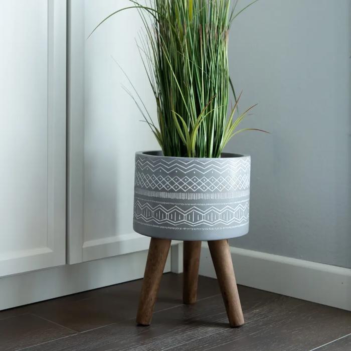 10" Tribal Fiberglass Planter