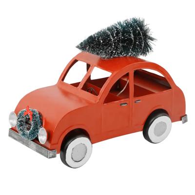 13" Led Tin Car with Tree 