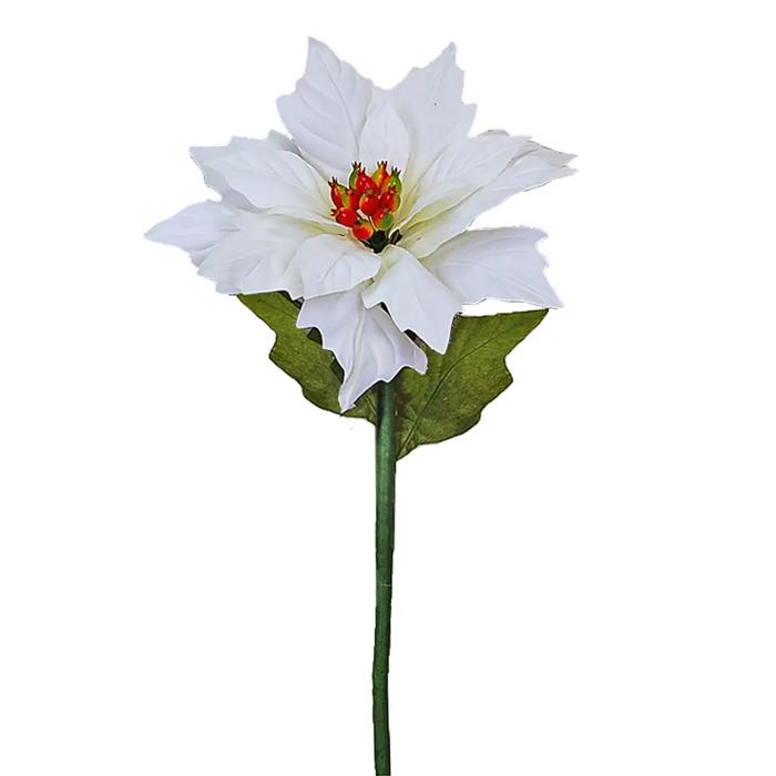 10" Artificial Faux Poinsettia with Stem