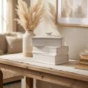  Ceramic Stacked Book Candle with Lid - Fresh Air