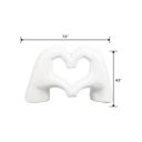 7.5"L White Ceramic Heart Hand 