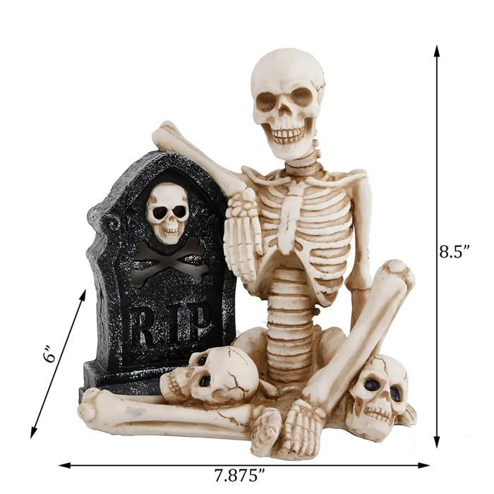 8.5" LED Skeleton & Tombstone