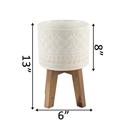  Set of 2 10' & 8" Illuminati Ceramic Planter on Wood Stand