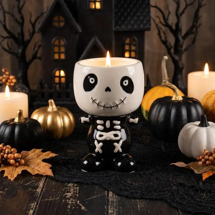 3.38"D Skeleton Kid - Pumpkin Patch (5 oz)