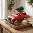  13" Led Tin Car with Tree 
