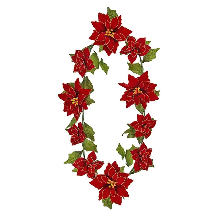 10 FT Artificial Faux Poinsettia Garland