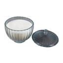  5.5"D Glass Rib Apothecary Candle with Lid - Santal