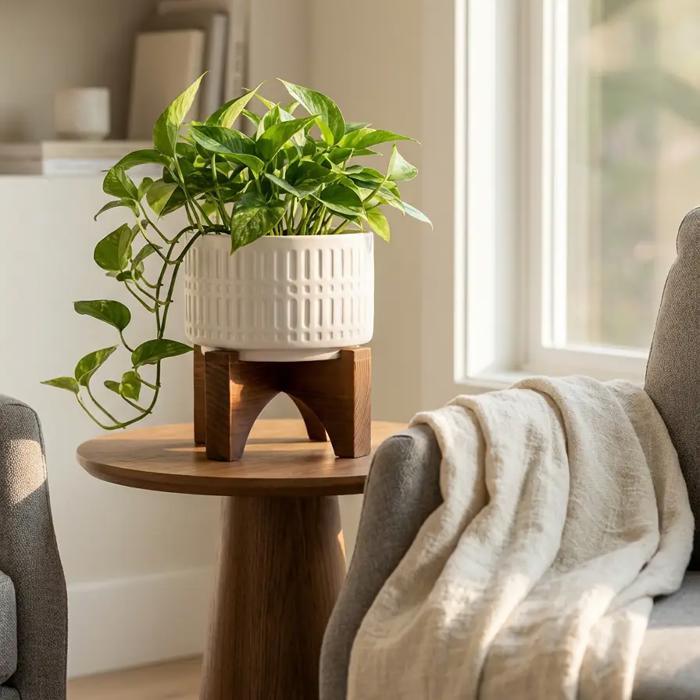 7" Roman White   Ceramic Planter