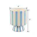  13 oz Blue Stripe Pedestal Ceramic Candle – Resort