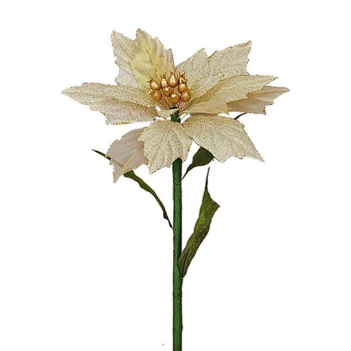 12" Artificial Faux Poinsettia with Stem
