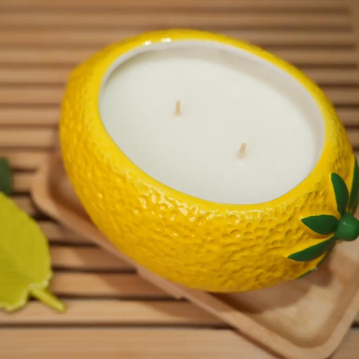 Shaped Ceramic Candle - Lemon