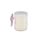  3.5"H Glass Candle w/Bow (7.1 oz) -Sparkling Champagne
