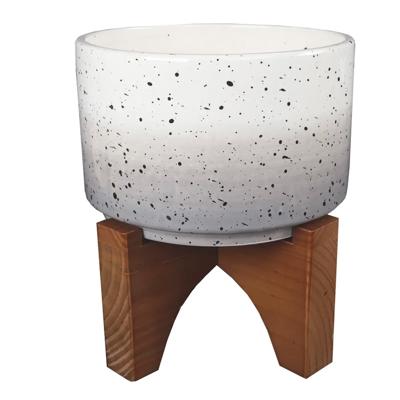 7" Gray Ombre Speckled   Ceramic Planter 