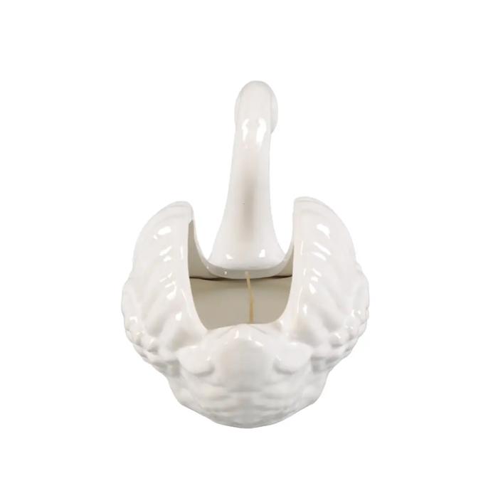  7" Ceramic Swan Candle  Peony Garden 12.5 oz | 