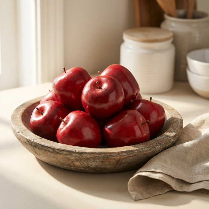 Artificial 8 PCs Apple in Bag (RD)