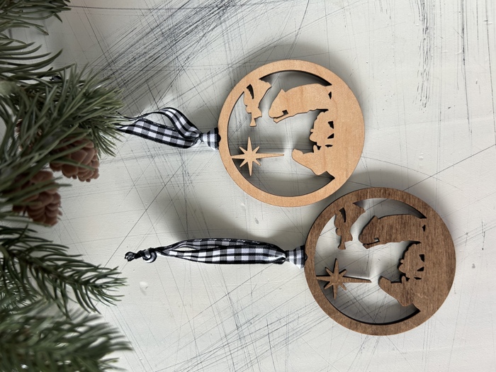 Minimalist Nativity Wood Cutout Ornament