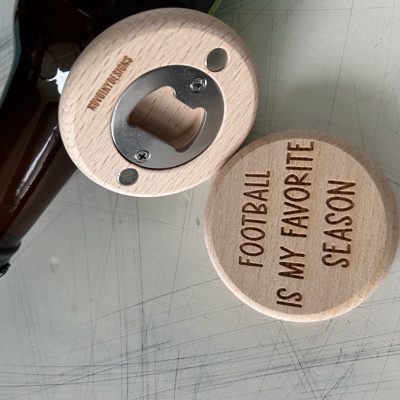 Football is my Favorite Season - Magnetic Wood Bottle Opener