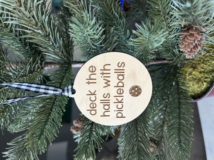 Deck the Halls with Pickleballs - maple ornament