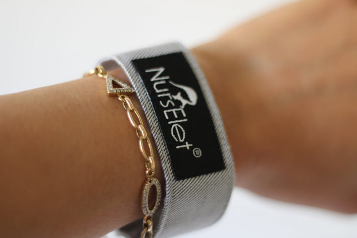 NursElet - Nursing Bracelet, Hands-Free Shirt Holder Becomes Your Breastfeeding Reminder Bracelet - TWO NursElets