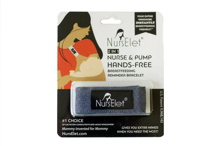 NursElet - Nursing Bracelet, Hands-Free Shirt Holder Becomes Your Breastfeeding Reminder Bracelet - TWO NursElets