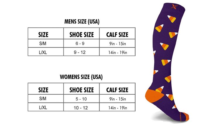 Men's & Womenswear Knee High Compression Halloween Spooky Socks | 3-Pairs