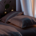 Chocolate Queen 4-Piece Soft & Silk feel Satin Sheet Set with 2 Pillowcases