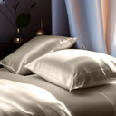 Ivory Full/Double 4-Piece Soft & Silk feel Satin Sheet Set with 2 Pillowcases