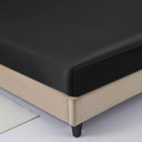 Black King 4-Piece Soft & Silk feel Satin Sheet Set with 2 Pillowcases