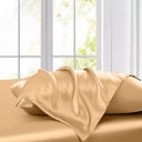 Gold Full/Double 4-Piece Soft & Silk feel Satin Sheet Set with 2 Pillowcases