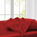 Red Full/Double 4-Piece Soft & Silk feel Satin Sheet Set with 2 Pillowcases