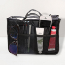 Black Carry-On Handbag/Purse with Insert Organizer for Cosmetics