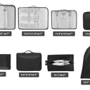 Black 8-Piece Lightweight Compact Organizing Packing Cubes