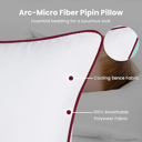White Queen Set of 2 Plush Fiber Fill Standard Pillow with Piping