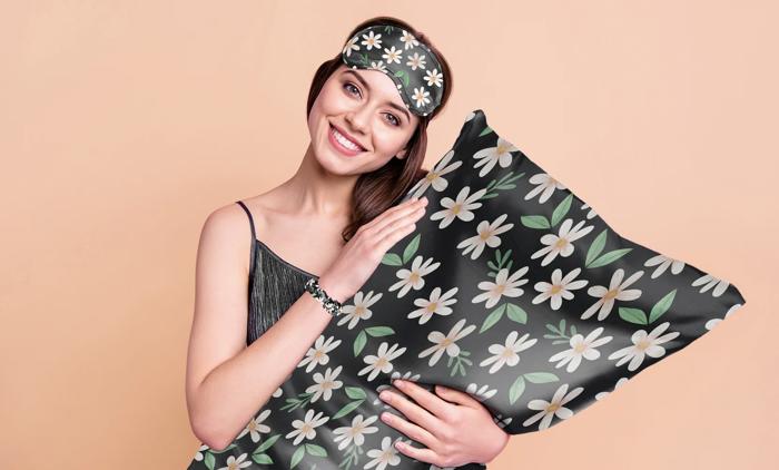 Silky Satin Cozy Comfortable Blush Sleep Set for Restful Sleep and Radiant Skin.