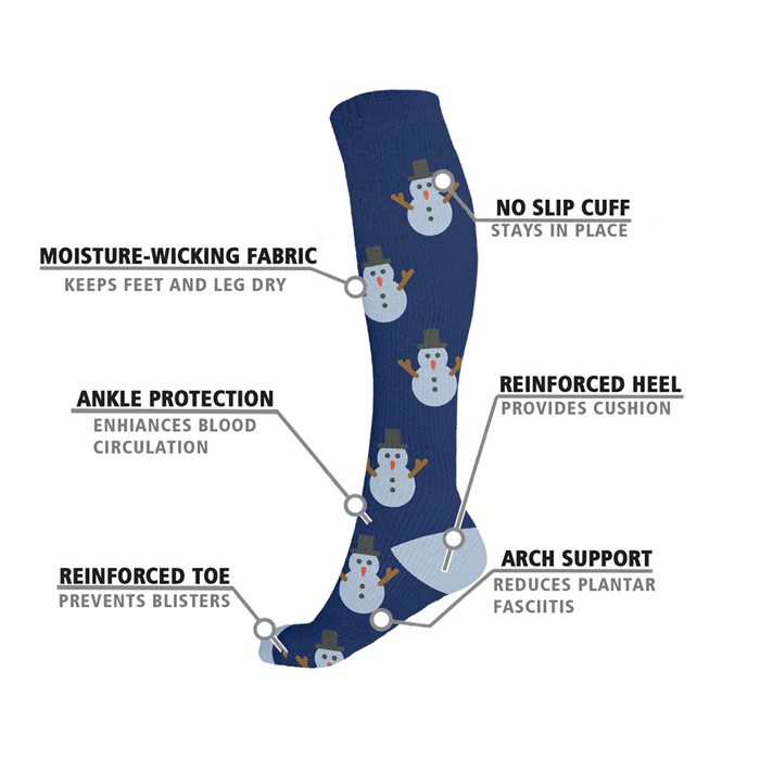 Mismatched Snowman Joy Compression Socks