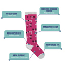 Knee High Large 6-Pair Breast Cancer Awareness Compression Knee High & Ankle Socks