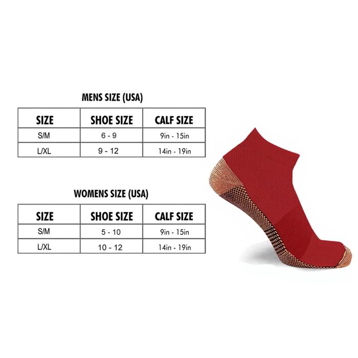 3-Pair Copper Compression Ankle Socks for Men & Women
