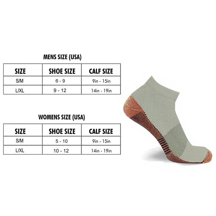 3-Pair Copper Compression Ankle Socks for Men & Women